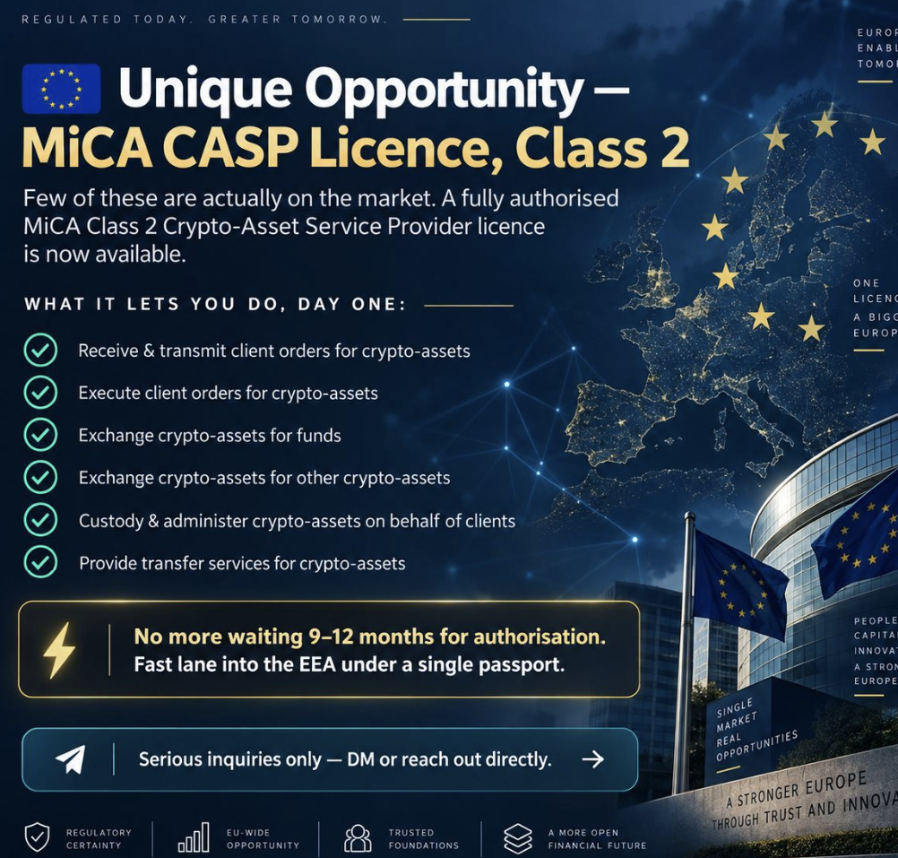 Unique Opportunity MiCA CASP Licence Class 2