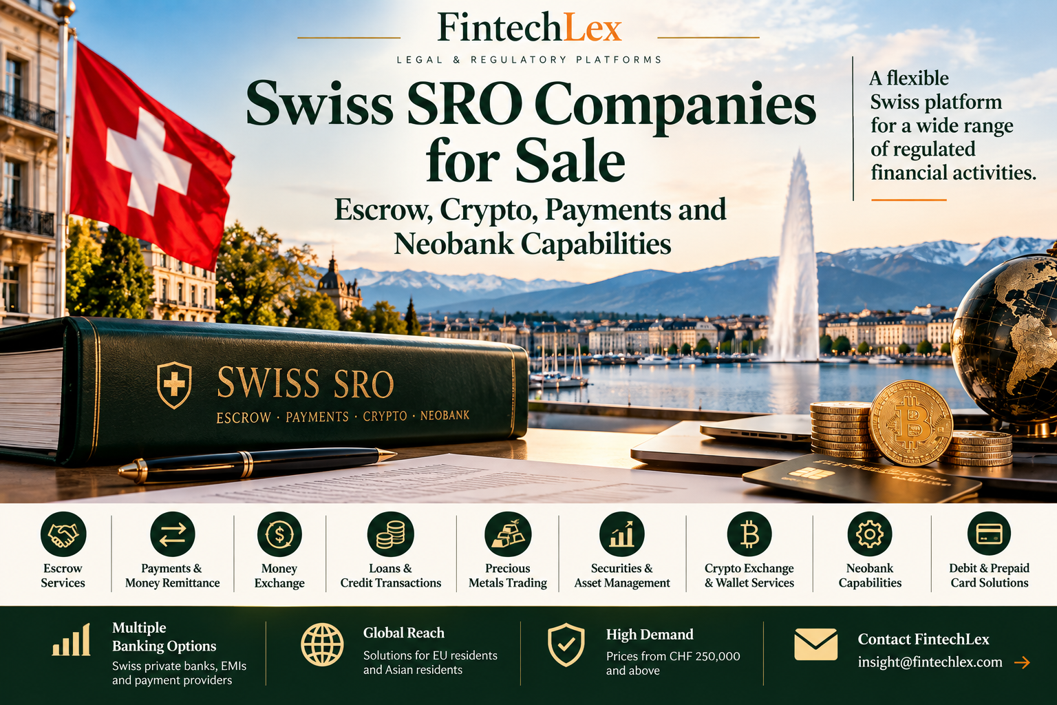 Swiss SRO Companies for Sale — Escrow, Crypto, Payments and Neobank Capabilities
